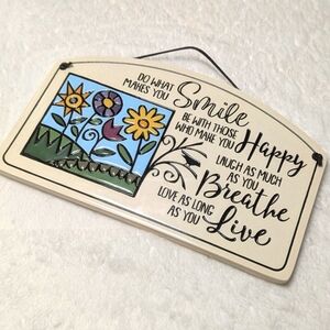 Spooner Creek Ceramic Floral Inspirational Wall Decor Plaque